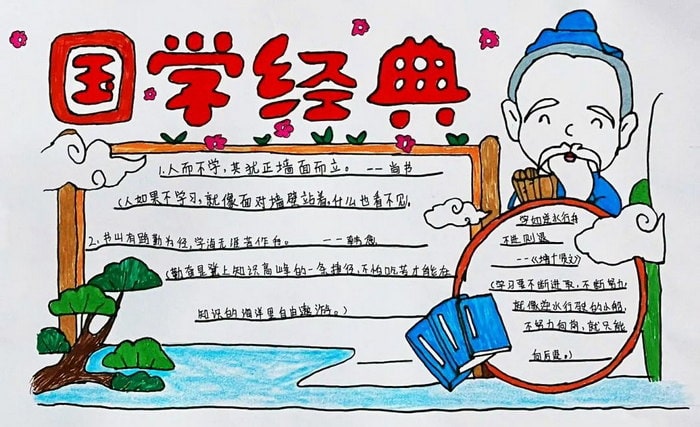 走进国学经典世界读书日手抄报图片