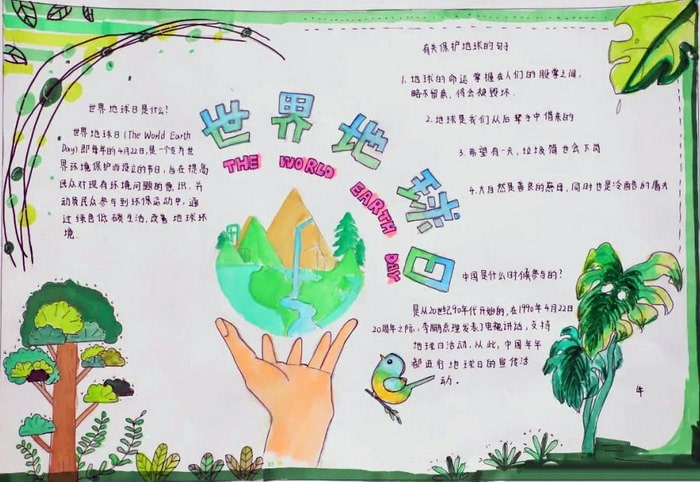 超简单的世界地球日手抄报图片及内容