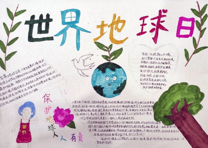 超简单的世界地球日手抄报图片及内容