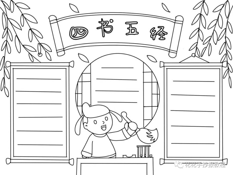 四书五经手抄报模板教程及四书五经文字内容