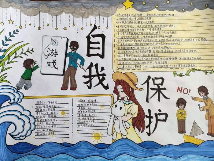 青春自护教育手抄报图片