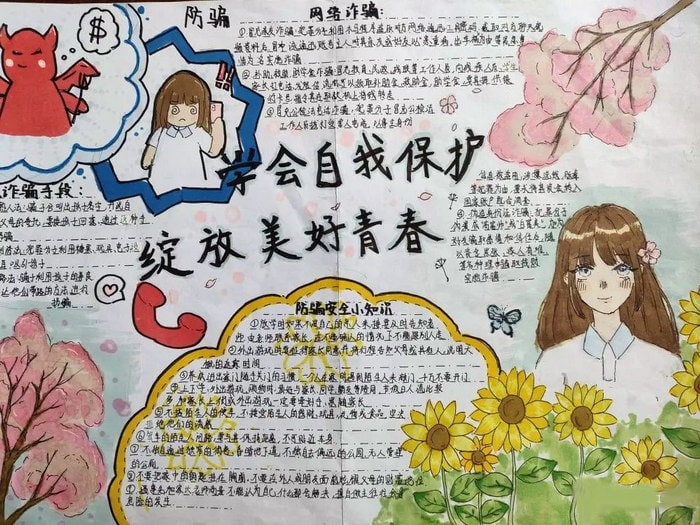 青春自护教育手抄报图片