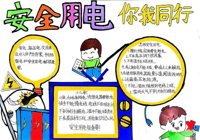 安全用电你我同行手抄报图片及内容