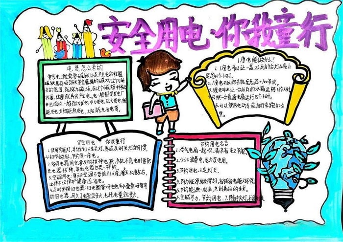 安全用电你我同行手抄报图片及内容