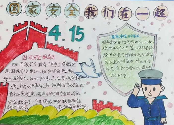 我心中的国家安全手抄报图片