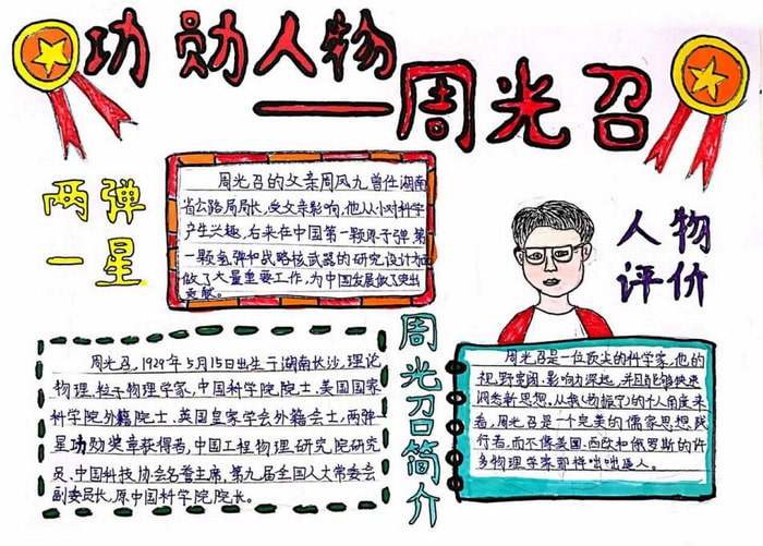 功勋人物手抄报图片