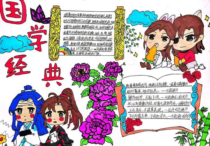 国学经典手抄报图片简单又漂亮