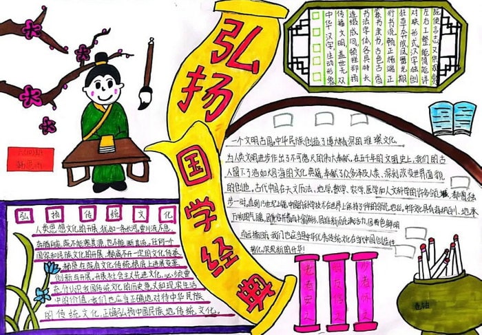 国学经典手抄报图片简单又漂亮