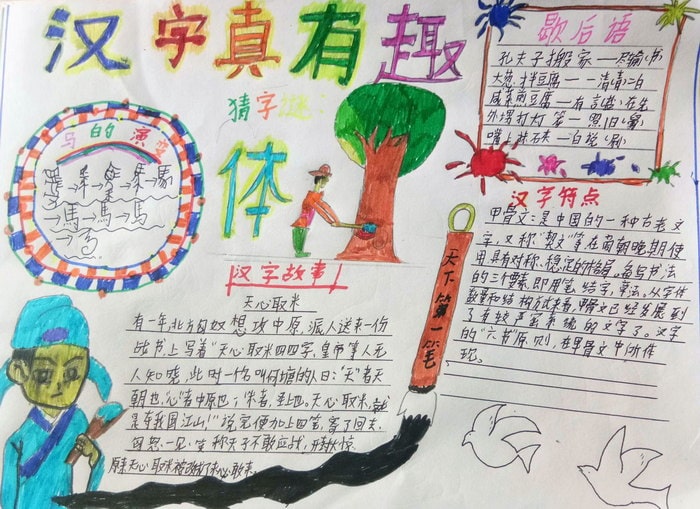 汉字真有趣手抄报一等奖图片及内容