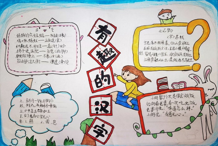 汉字真有趣手抄报一等奖图片及内容