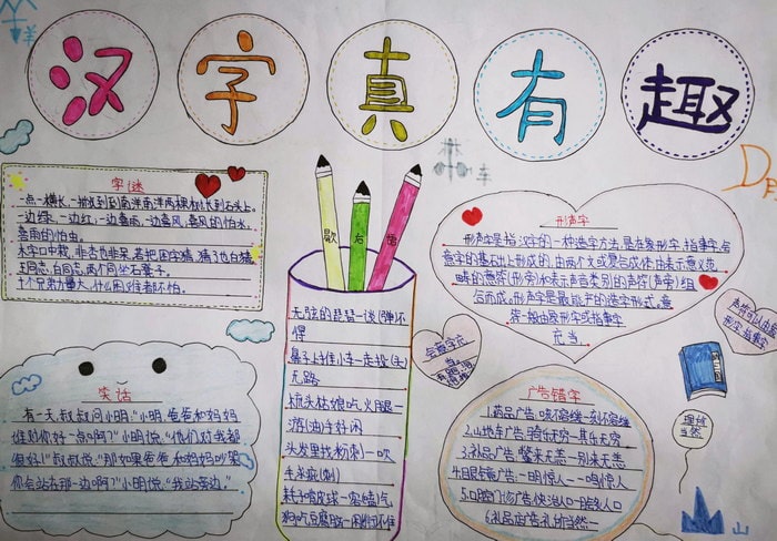 汉字真有趣手抄报一等奖图片及内容