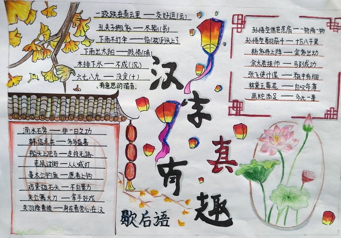 汉字真有趣手抄报一等奖图片及内容