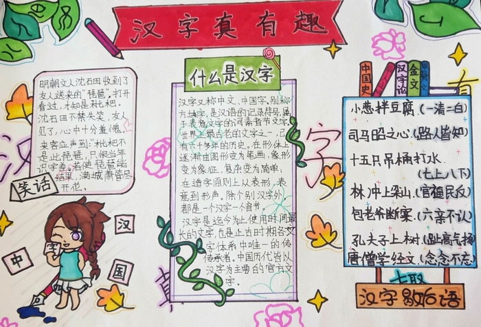 汉字真有趣手抄报一等奖图片及内容
