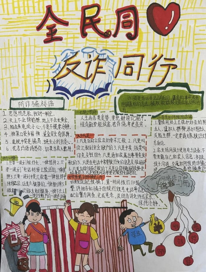 提高反诈意识筑牢安全防线手抄报