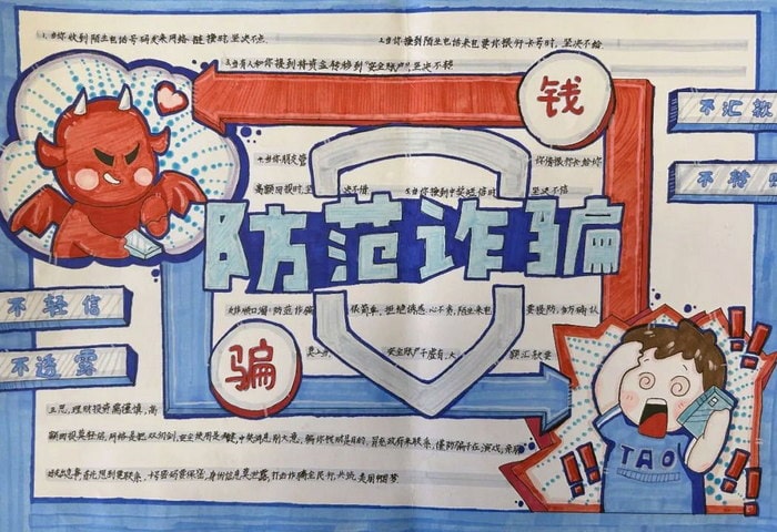 提高反诈意识筑牢安全防线手抄报