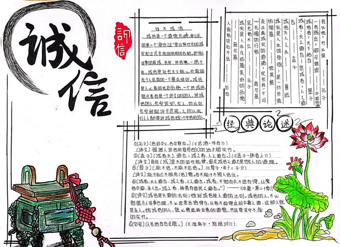 诚信在我身边手抄报图片简单又漂亮