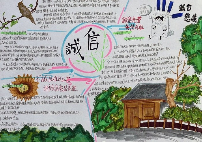 诚信在我身边手抄报图片简单又漂亮