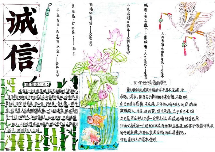 诚信在我身边手抄报图片简单又漂亮