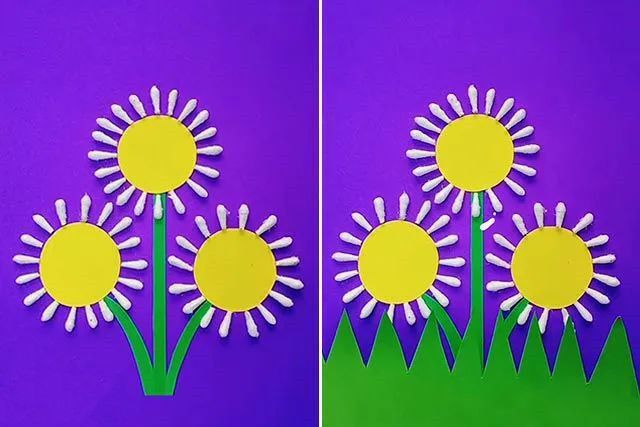 幼儿春天简单手工：棉签画花朵(步骤图解)