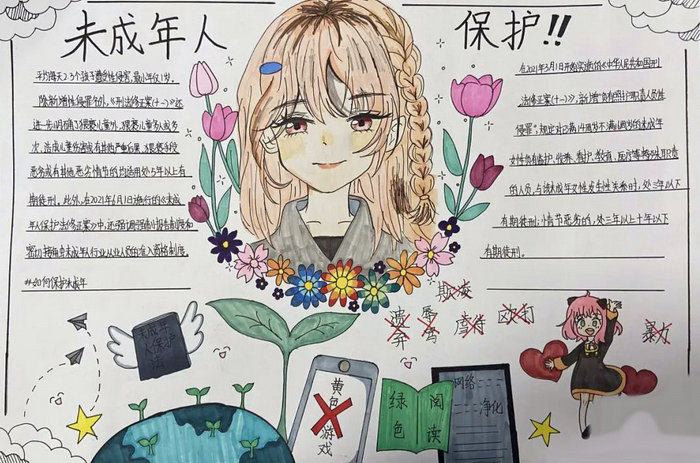 我为未成年人保护法代言手抄报