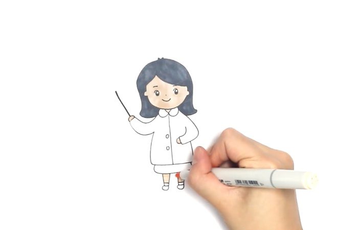 数学老师简笔画怎么画