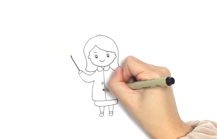 数学老师简笔画怎么画