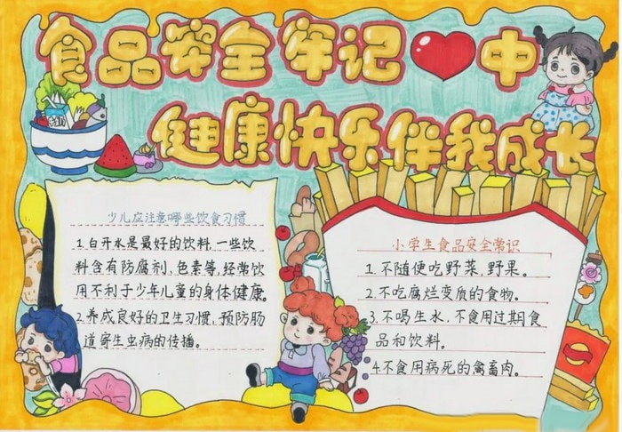 创建国家食品安全示范城市手抄报简单又漂亮