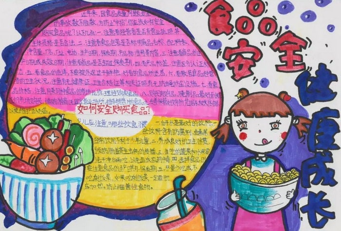 创建国家食品安全示范城市手抄报简单又漂亮