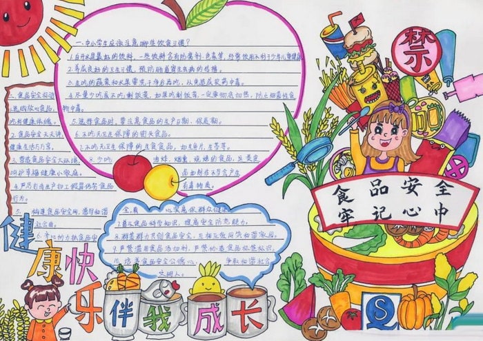 创建国家食品安全示范城市手抄报简单又漂亮
