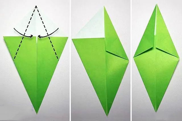 幼儿简单折纸：怎么折纸小草(步骤图解)