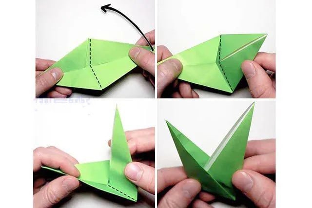 幼儿简单折纸：怎么折纸小草(步骤图解)