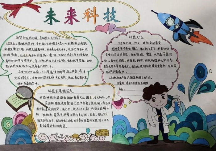 科技筑梦创新未来手抄报图片