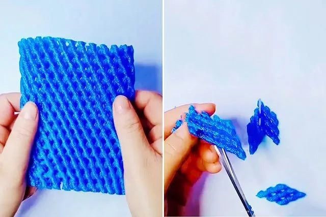 泡沫网废物利用手工制作花朵