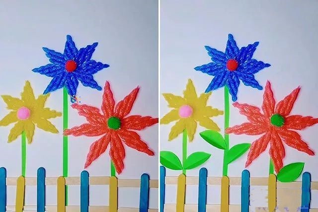 泡沫网废物利用手工制作花朵