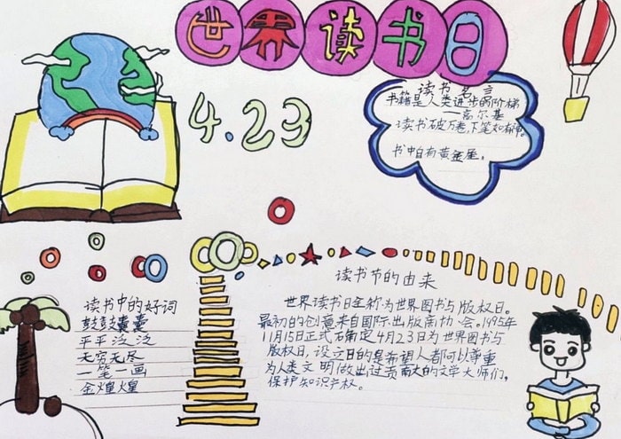 世界读书日优秀手抄报图片及内容
