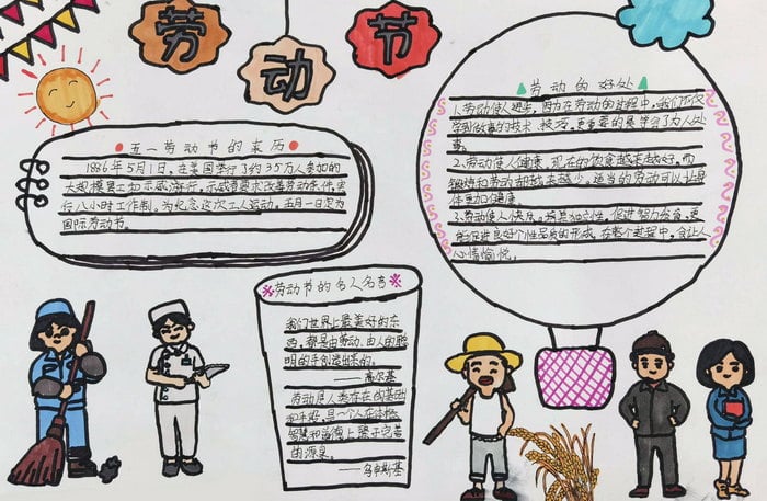 五一劳动节手抄报图片简单漂亮一等奖