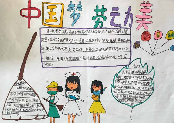 中国梦劳动美手抄报图片