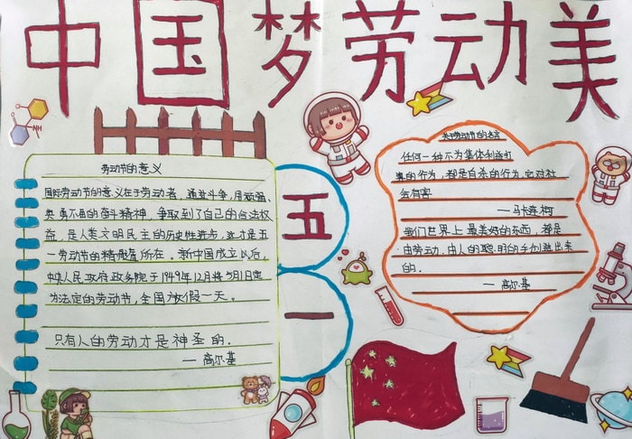 中国梦劳动美手抄报图片