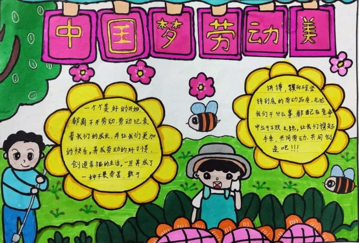 中国梦劳动美手抄报图片