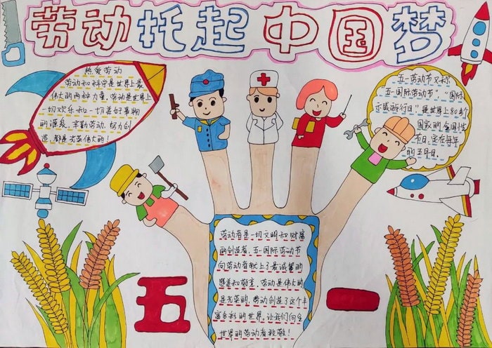 中国梦劳动美手抄报图片