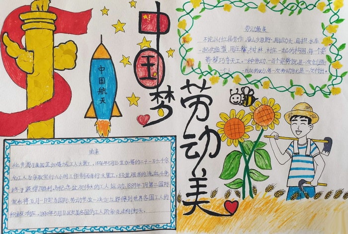 中国梦劳动美手抄报图片