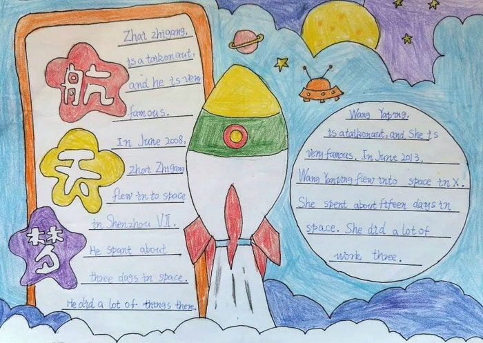 中国航天日英语手抄报