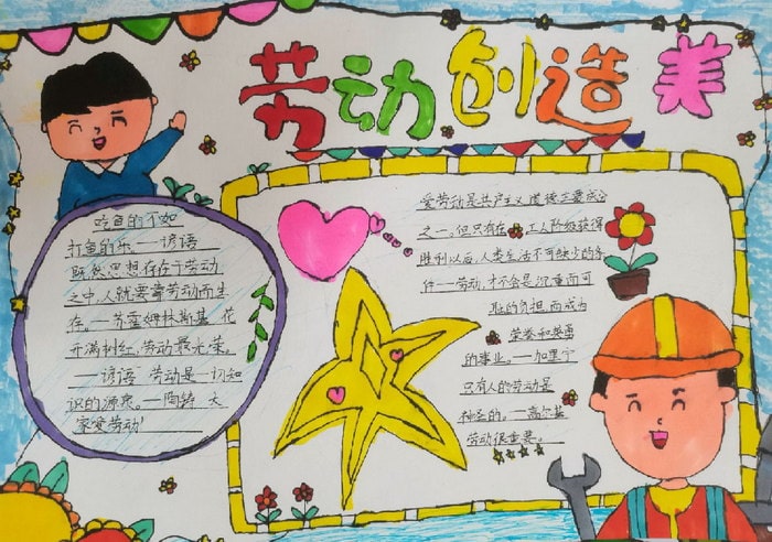 美好未来劳动创造手抄报图片