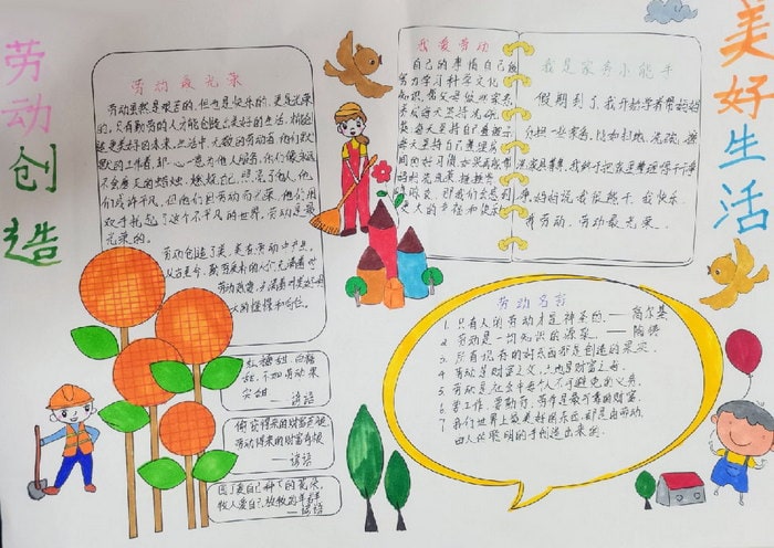 美好未来劳动创造手抄报图片