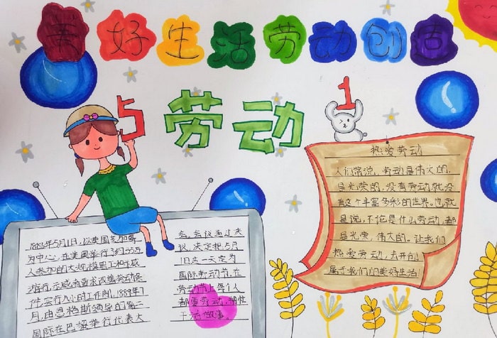 美好未来劳动创造手抄报图片