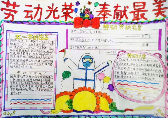 劳动光荣奉献最美手抄报2023