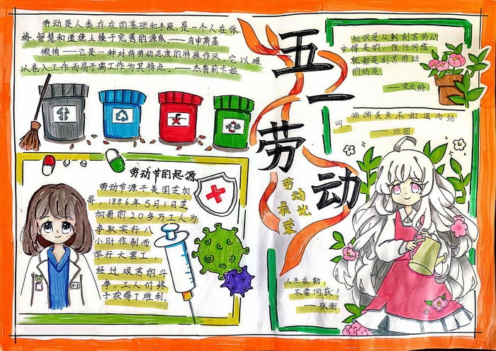 简单又好看的五一劳动节手抄报图片