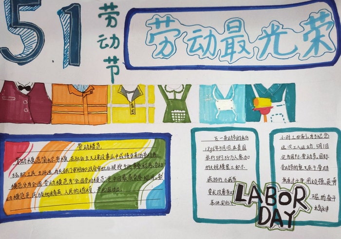 简单又好看的五一劳动节手抄报图片