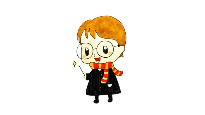 卡通哈利波特简笔画图片教程