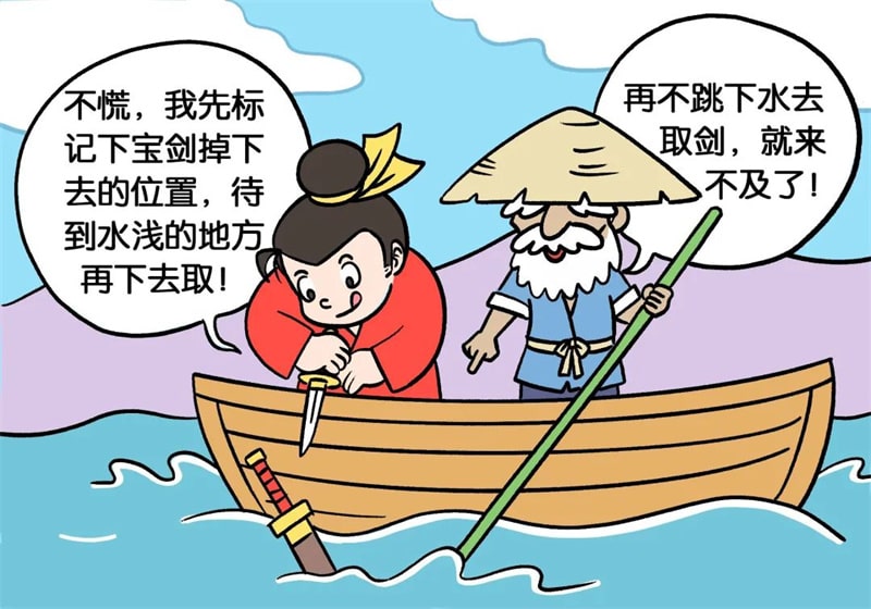 成语故事刻舟求剑简笔画图片教程